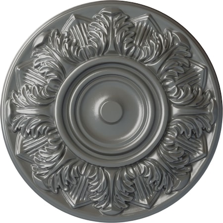 Ekena Millwork Whitman Ceiling Medallion (For Canopies up to 3 3/4"), Hand-Painted Silver, 13"OD x 1 3/8"P CM13WHSLS